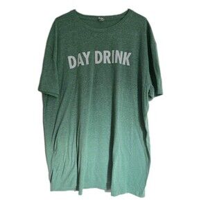 Deep Eddy Vodka Day Drink T-shirt Mens Size 2X XXL Light Green Soft Threadfast